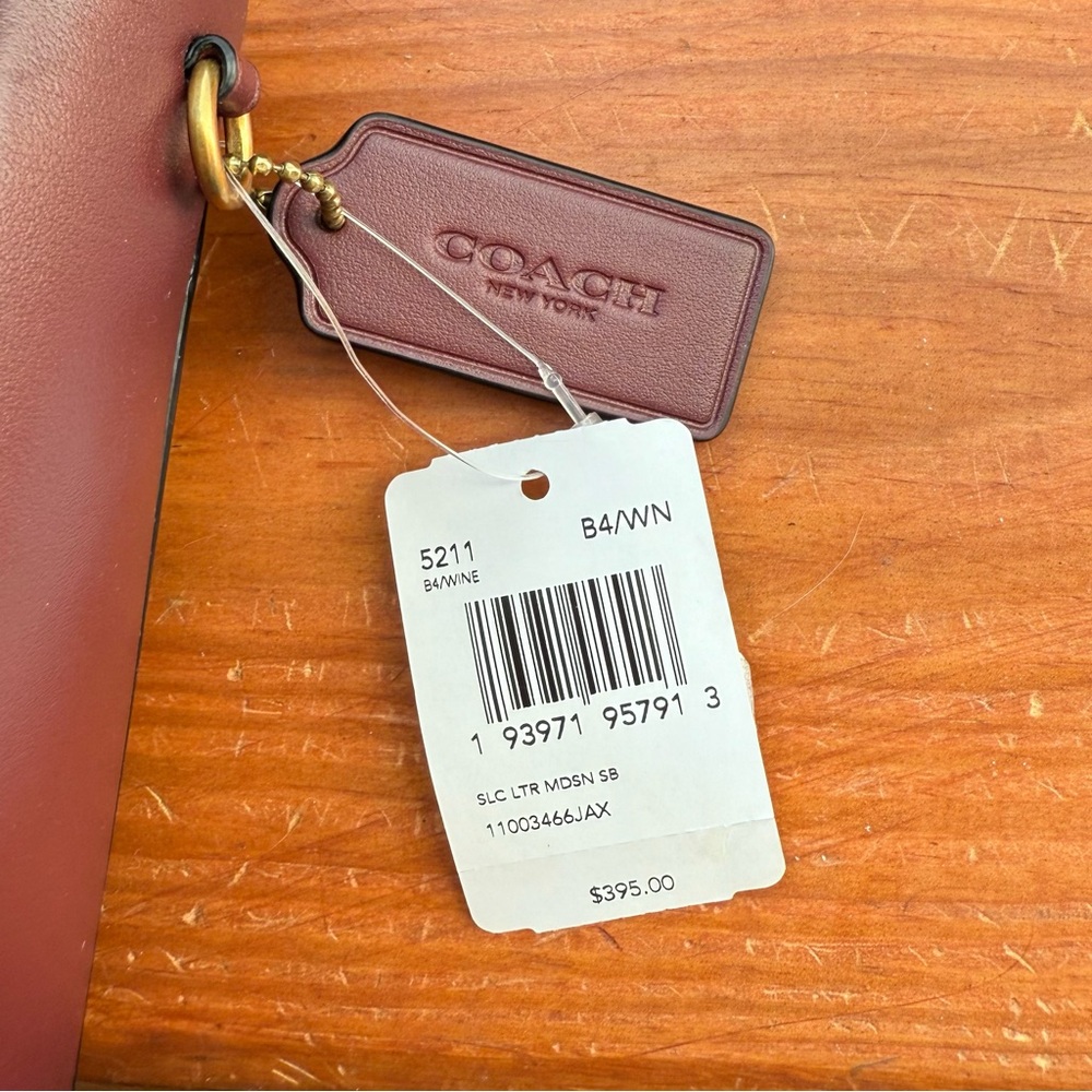 NWT Coach Madison Shoulder Bag with Chain Strap in Wine Leather - Picture 10 of 11